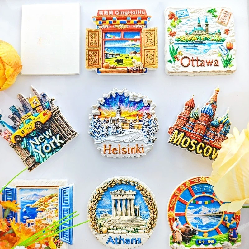 แม่เหล็กติดตู้เย็นเฮลซิงกิ - ของที่ระลึกฟินแลนด์ 3 มิติ การตกแต่งเรียบง่ายแบบนอร์ดิก ของขวัญสแกนดิเนเวียที่ไม่ซ้ําใครพร้อมแม่เหล็กที่แข็งแกร่ง