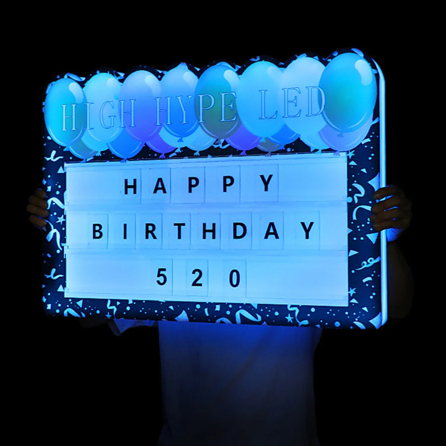 Custom VIP Bottle Presenter Service Sign Glorifier Nightclub Bar Party Happy Birthday LED Letter Message Display Board Sign