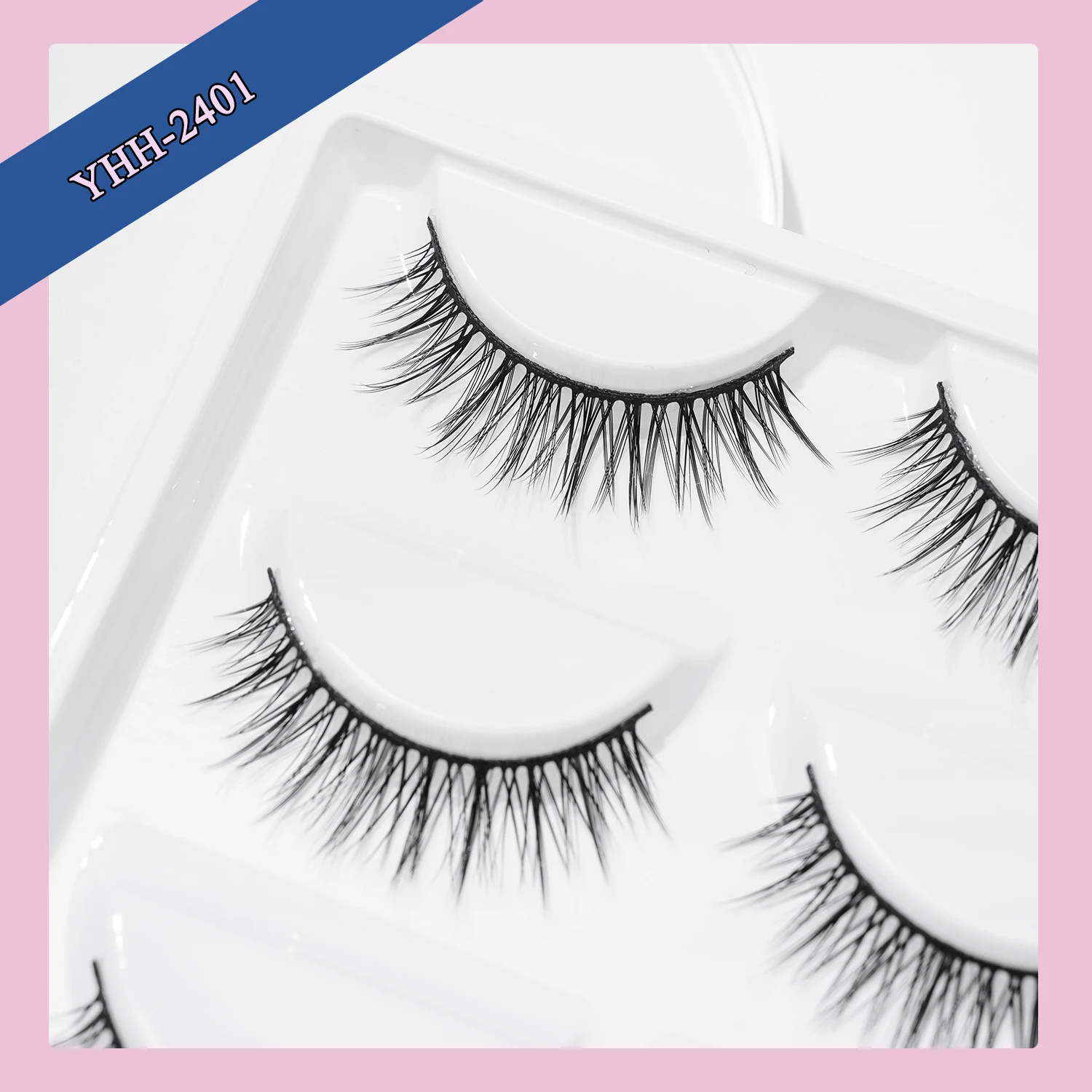 5 paia di ciglia finte natural snelle cross black terrier adatte per la data del lavoro quotidiano