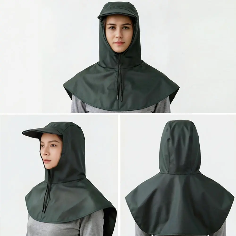 Outdoor Rain Protection Cape Hat Waterproof Shoulder Hood For Courier Delivery Hiking Cycling Rain Gear Cap