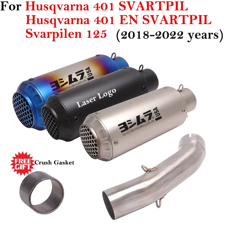 For Husqvarna 401 SVARTPILEN 401 VITPILEN 125 250 2018 - 2021 2022 Motorcycle Exhaust Escape Modify With Mid Link Pipe Muffler