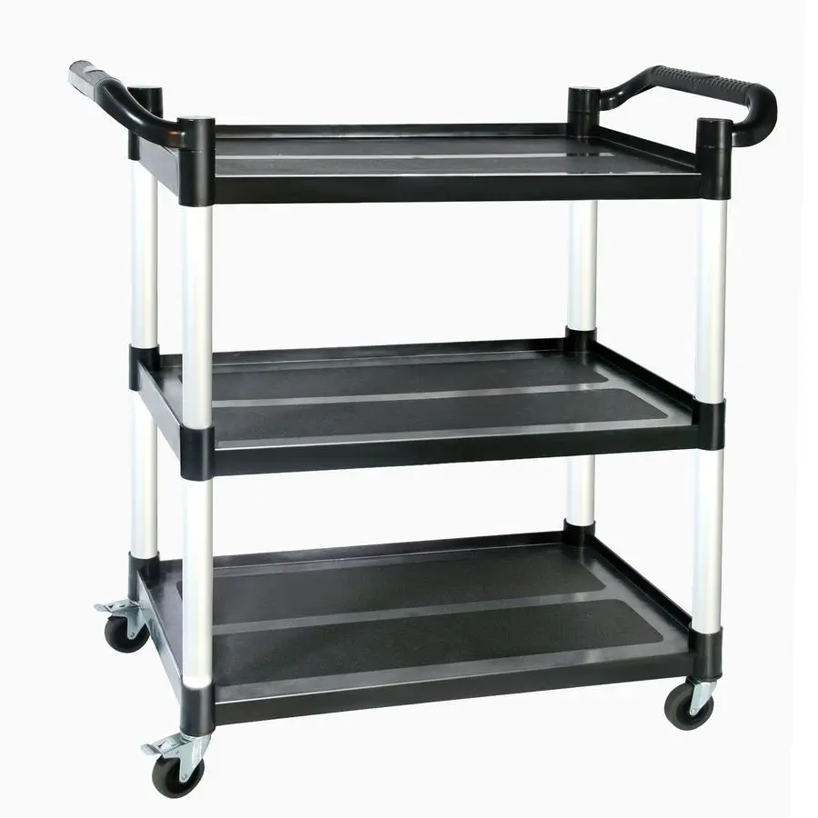 

Carts with Wheels,3Tier Rolling Cart with Wheels, Heavy Duty 510 LBS Food Service Cart with Rubber Pad and Hammer for Kitchen Of