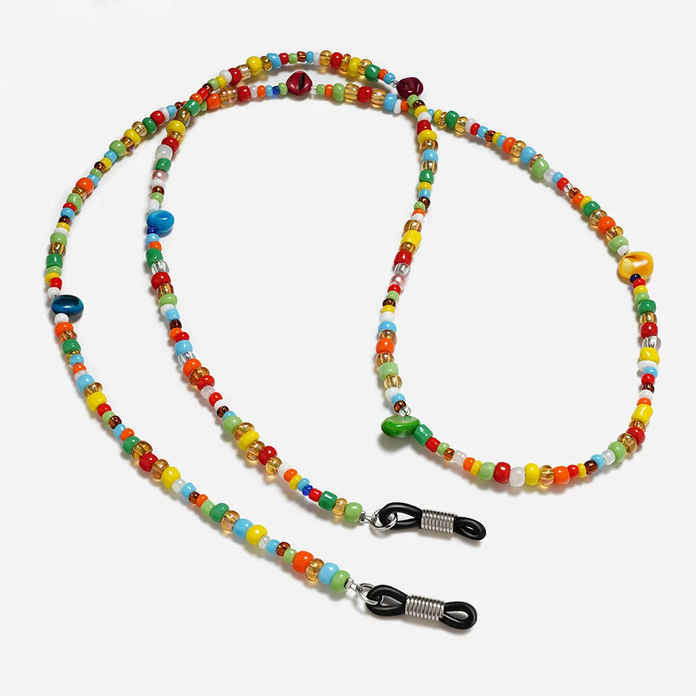 

2Pcs Eyeglass Chains Delicate Vintage Colorful Beads Non-Slip Eyeglass Holder Stylish Sunglasses Retainer Neck Strap Eyewear