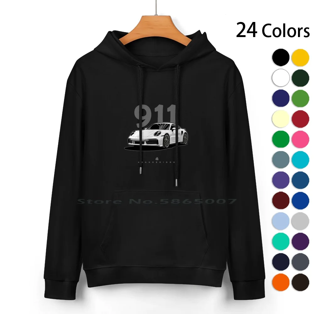 

Turbo Illustration Graphics Pure Cotton Hoodie Sweater 24 Colors Vehicle Automotive Porshe Cayman Turbo Convertible Gt3 Rs