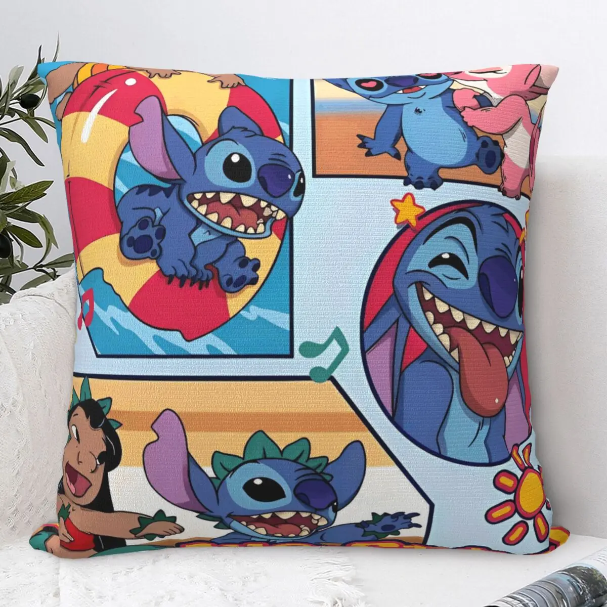 

Наволочка Lio & Stitch, чехол для подушки с мягким узором, наволочка, забавные наволочки для дивана, украшение дома