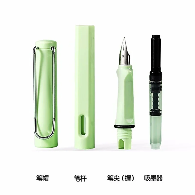 JINHAO 619 قلم حبر معكرون بلاستيكي ملون لطلاب المدارس الابتدائية والثانوية ممارسة قلم الخط