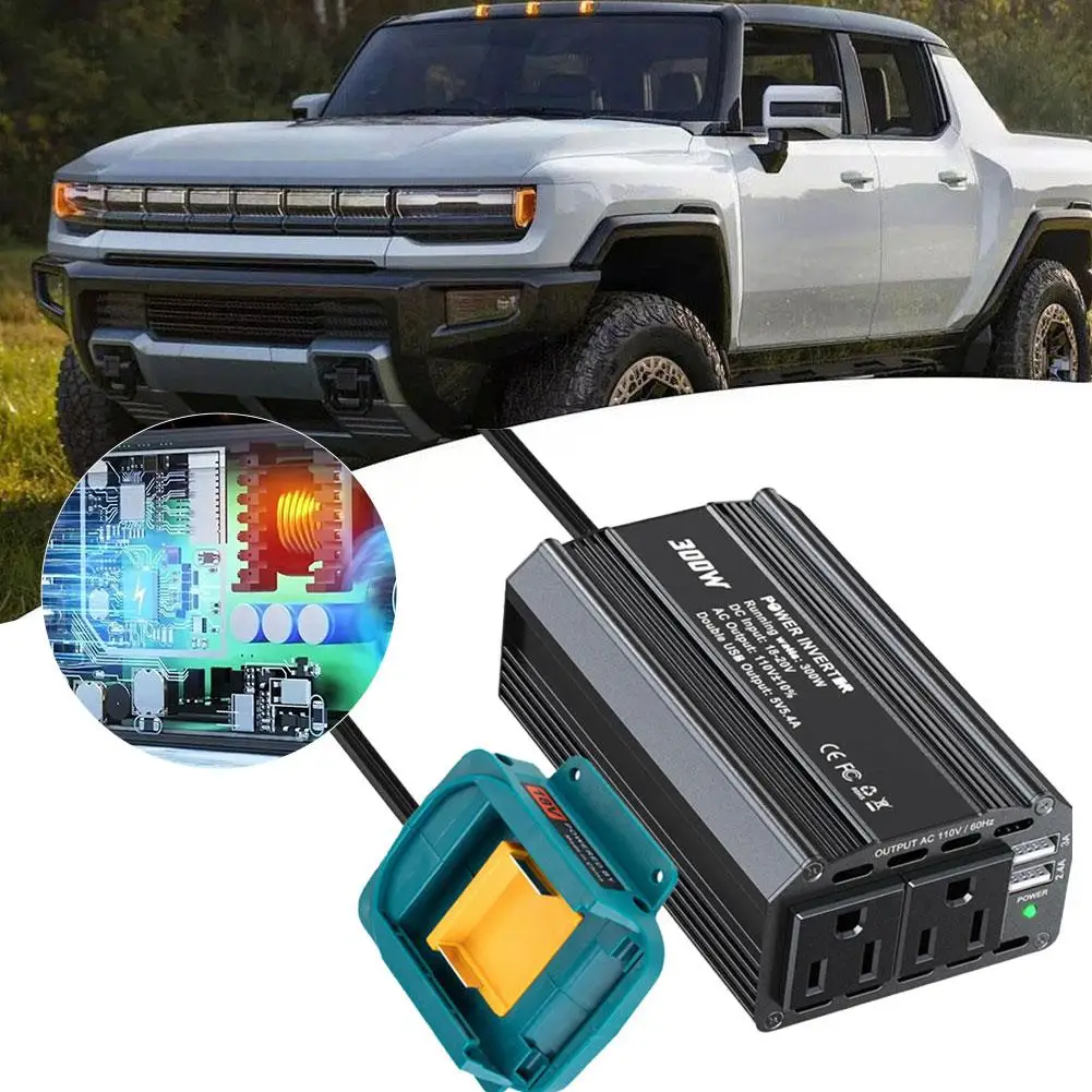 Inverter For Makita 18V Li-ion Battery With USB Charging Port AC Outlet AC110V/DC18V Power Station Generator Portable Power Bank