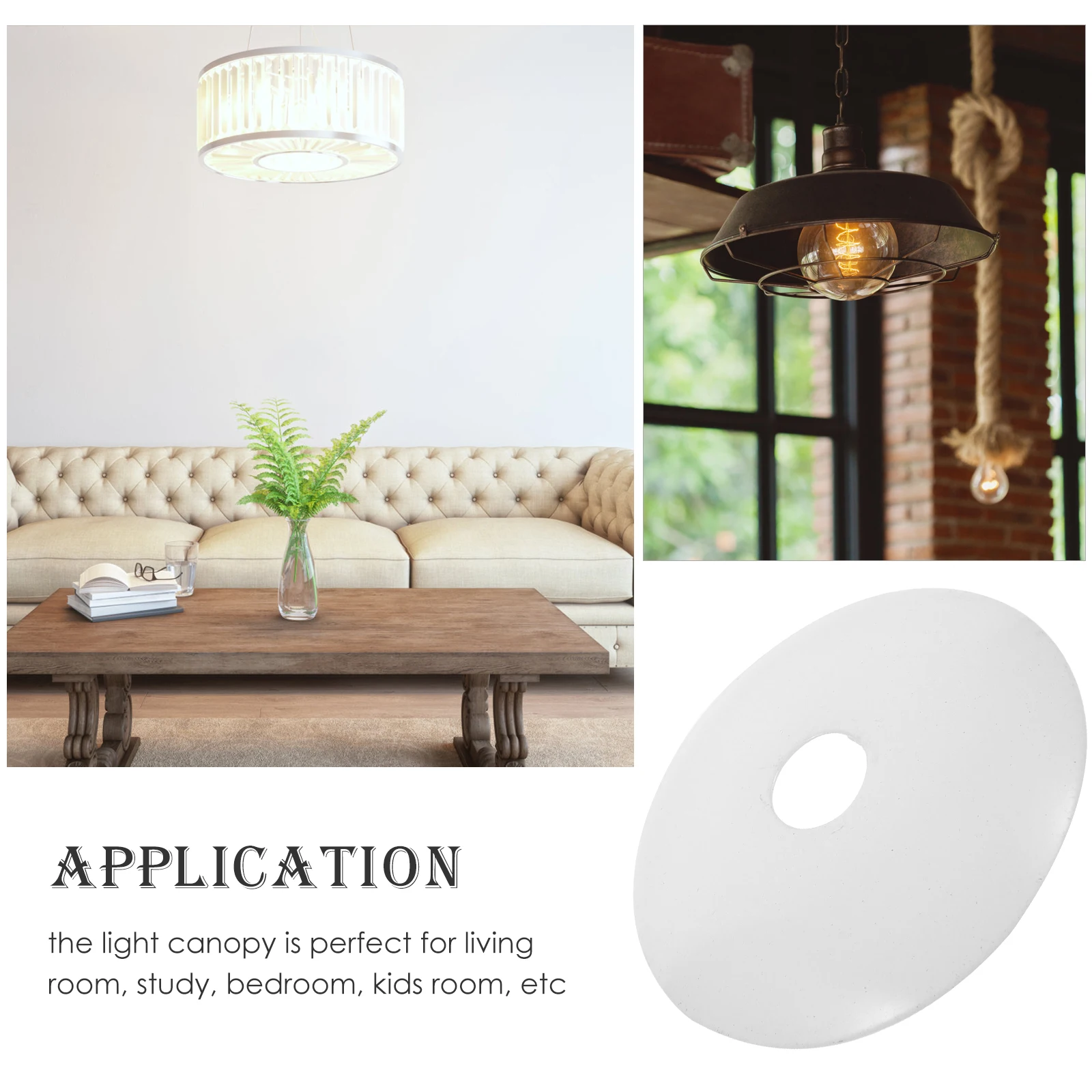 

6PCS Black Tray 60mm Diameter Pendant Light Cover Home Decor Lampshade Ceiling Canopy Kit Hardware Fixtures