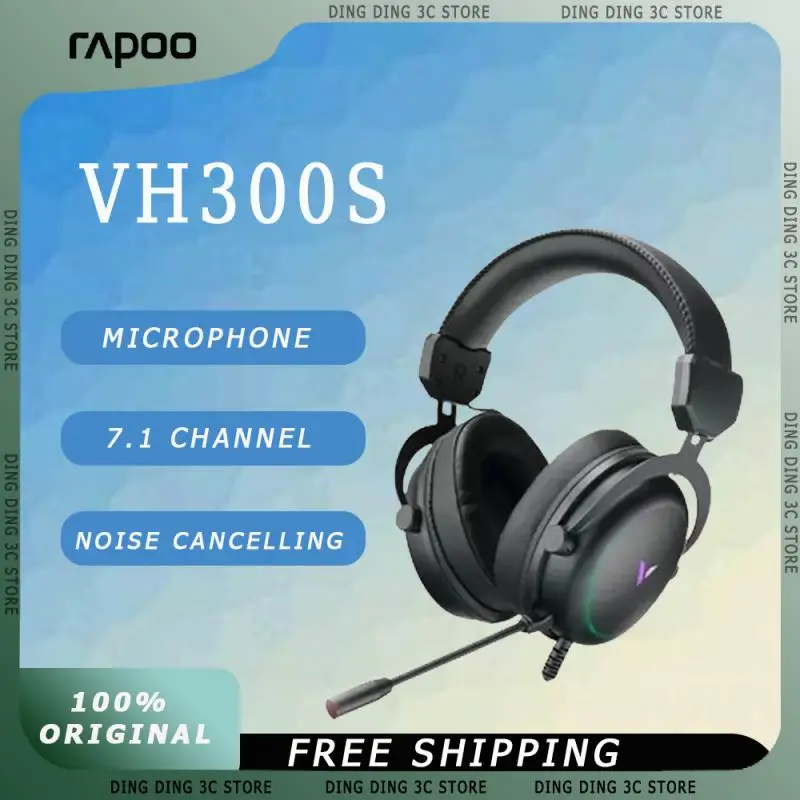

Проводная гарнитура RAPOO Vh300S с микрофоном, высокая чувствительность, низкая задержка, персонализированные компьютерные, офисные, игровые, шумоподавляющие наушники