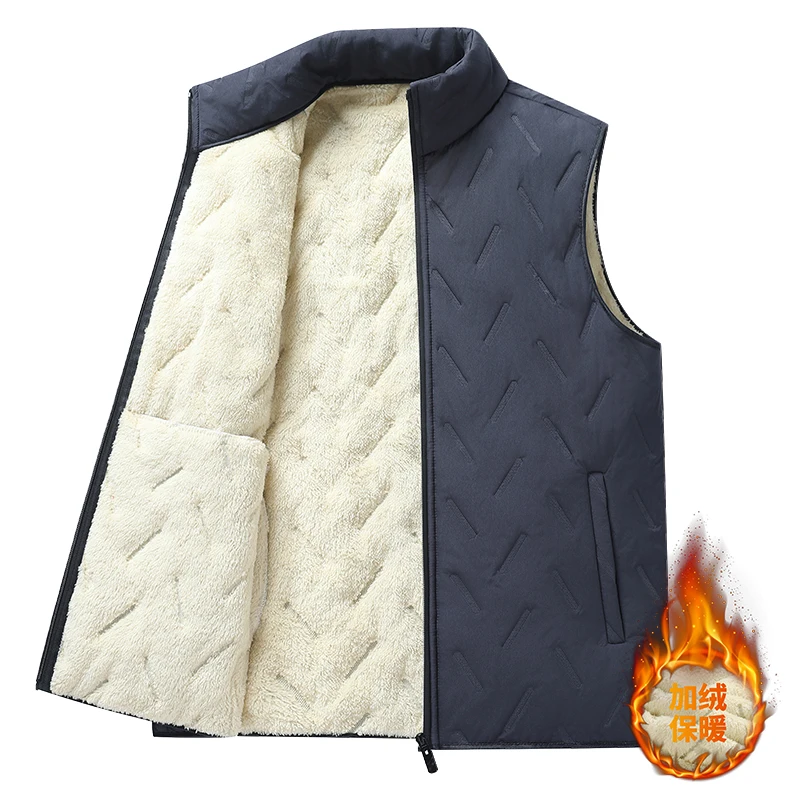 

2026 Winter New Vest Jacket Lamb Wool Simple High-quality Warm Windproof Vest with Comfortable Shoulder and Horse Clip for Men