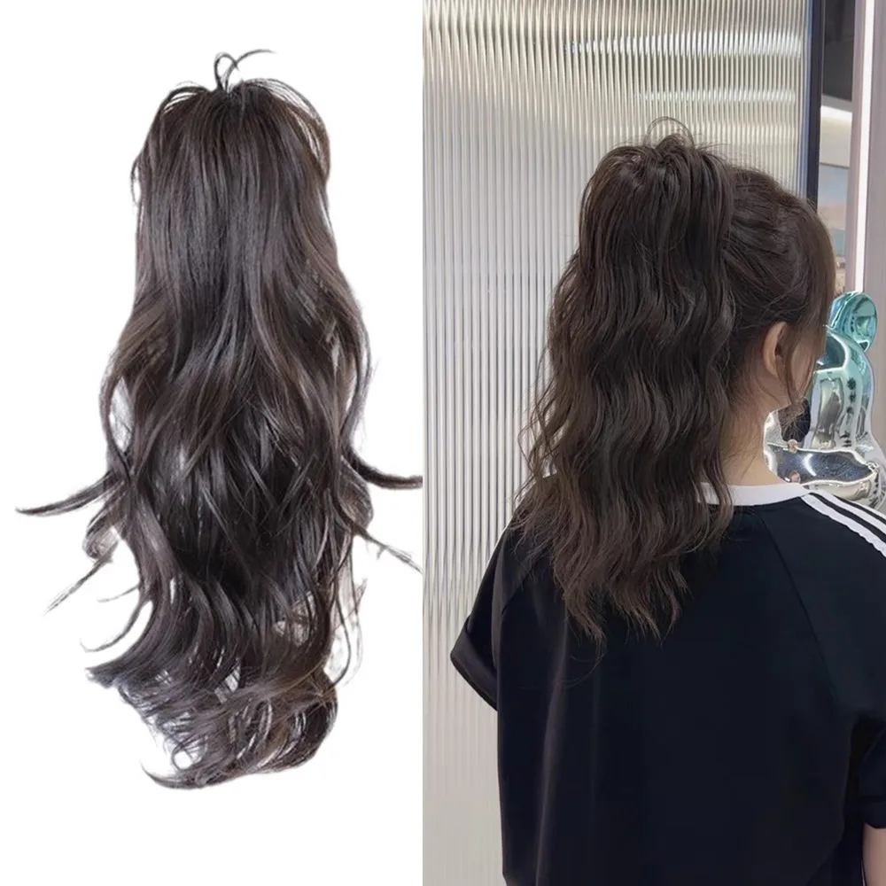 

Synthetic Wavy Ponytail Extension Hairpiece Short Curly Claw Clip Ponytail For Women Heat Resistant Pony Tail Clip Fake Hair