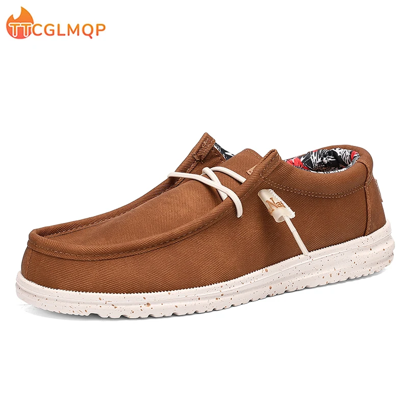 

2025 Plus Size 49 New Summer Casual Men's Canvas Shoes Breathable Flats Outdoor Shoes For Men Slip-On Men Fashion Canvas Loafers