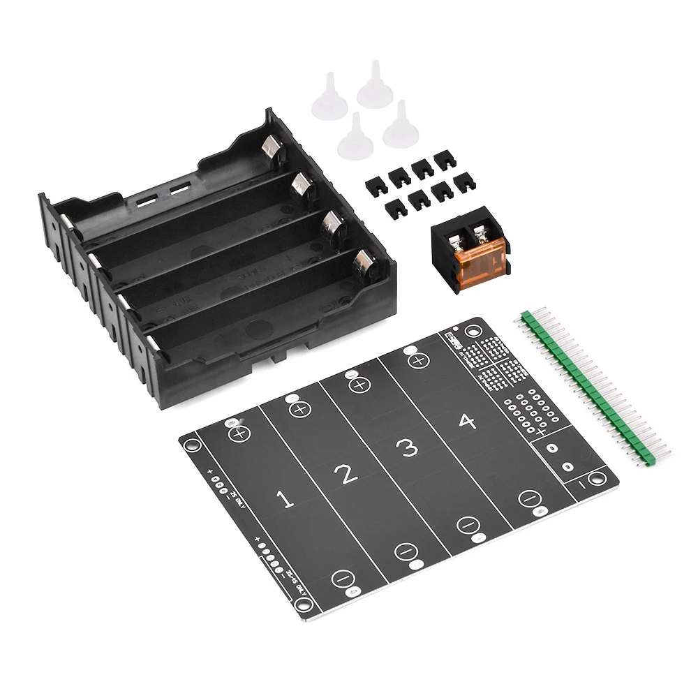 21700 18650 Battery Case Holder 4 Slots 3.7V 14.8 Volt DIY Battery Storage Box in Parallel Plastic Batteries Case