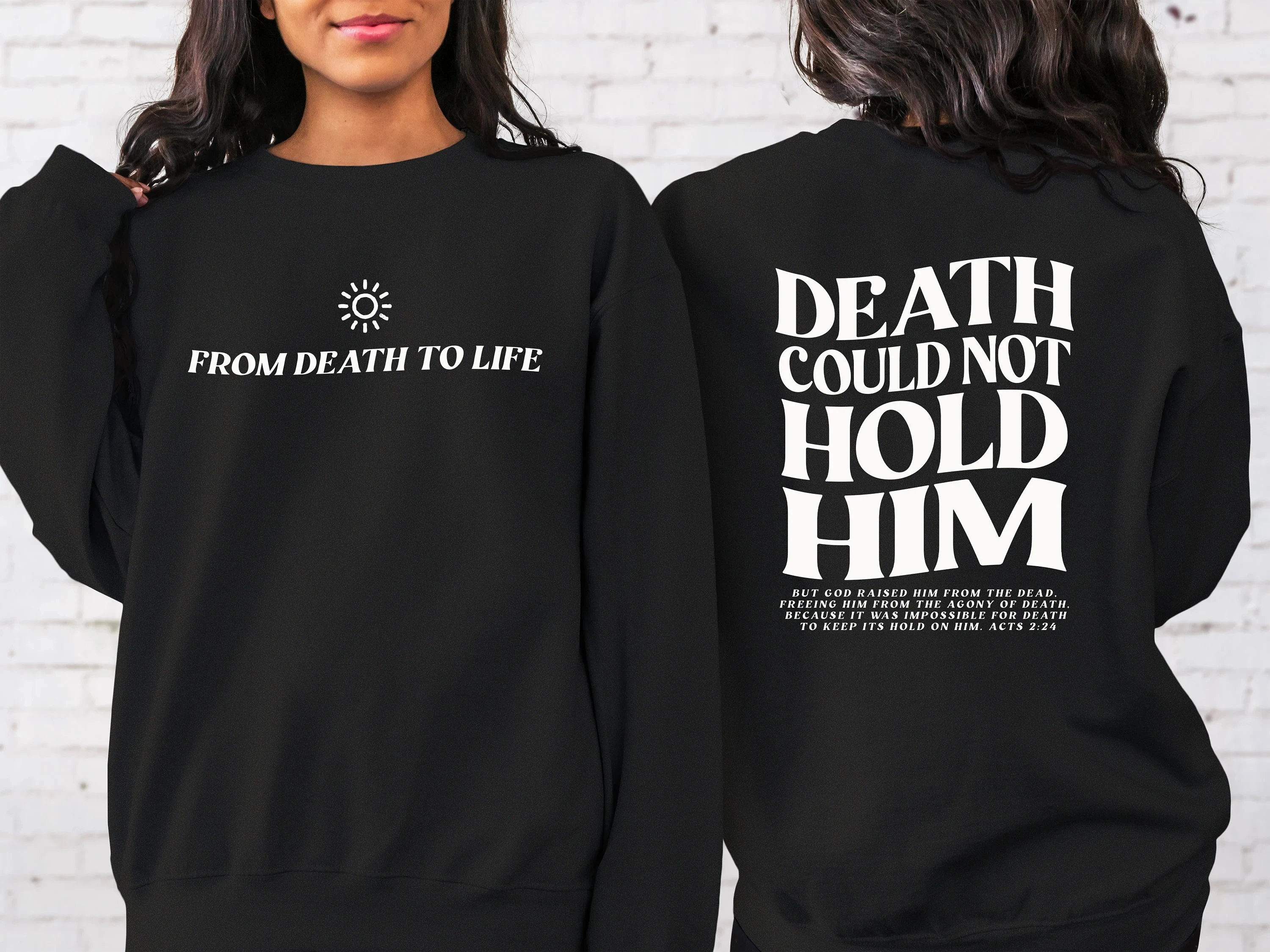 

Death Could Not Hold Him Sweatshirt Hoodie Men's and Women's Round Neck Sweatshirts Tops Autumn Winter Pullover Women Clothing