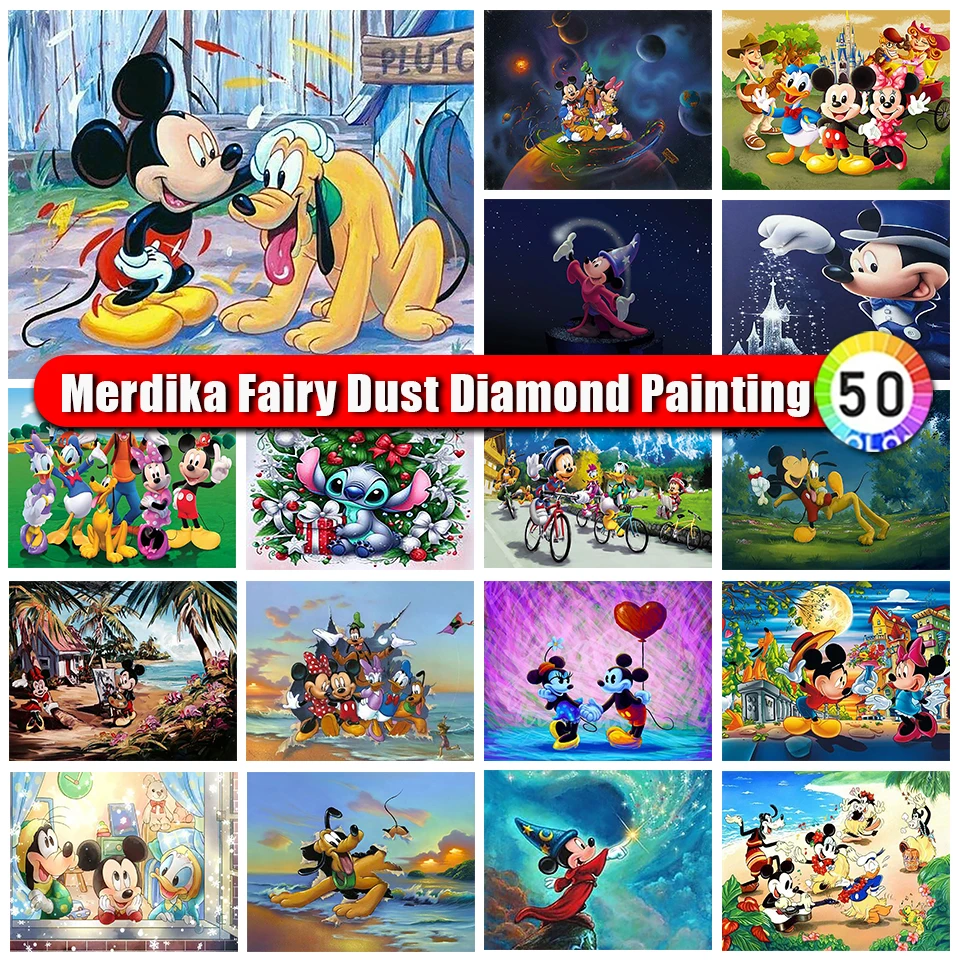 

Merdika Fairy Dust Disney Diamond Painting Mickey Mouse New Collection 2024 Full Diamond Mosaic Embroidery Cross Stitch Kits Art