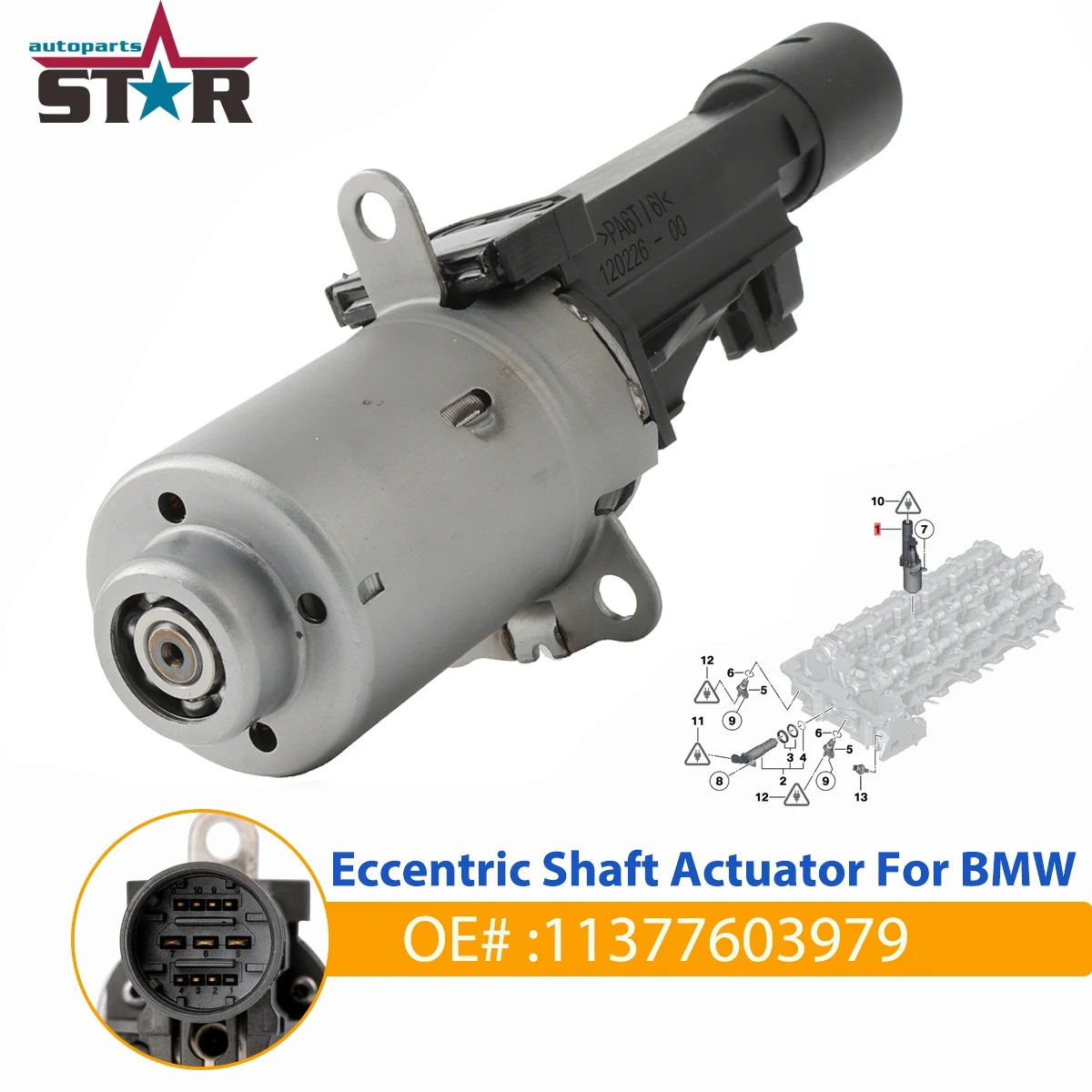 

1 шт. 11377599021 11377603979 головка цилиндра Valvetronic, привод синхронизации двигателя для BMW N20 N55 135 320i 328i 428i 528i 535i 640i