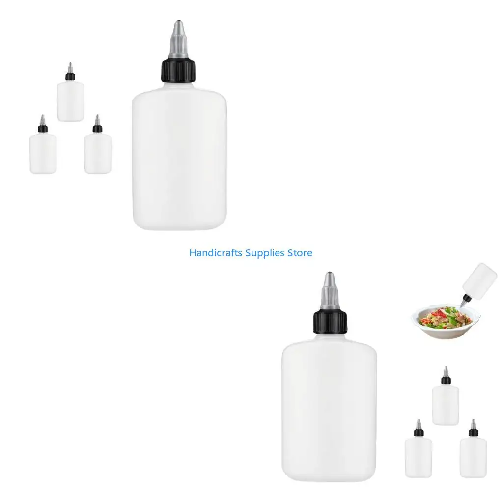 R1WA 4 Pack HDPE Oil Dispenser Bottles 120ML Capacity Leak Proof Condiment Container for Cooking Kitchen Accessories