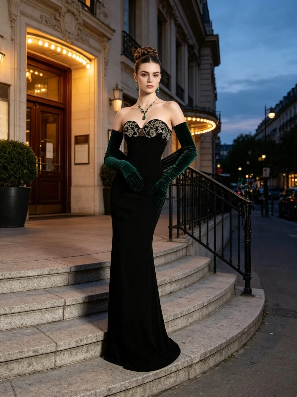 Customized Off Shoulder Velvet Sleeve Sweetheart Princess Black Evening Dress Luxury Slimming Backless Sleeveless Evening Gown