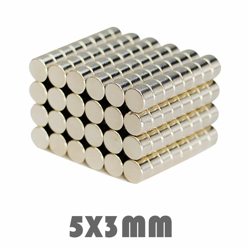 

100Pcs 5x3 mm Neodymium magnet N35 Super powerful neodymium magnets small round magnets Imanes Aimant Disc 5*3mm Magnets NdFeB