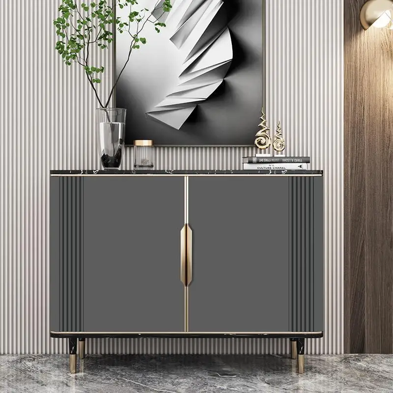 خزانة مدخل فاخرة حديثة وبسيطة جديدة راقية لغرفة المعيشة وخزانة بهو لتزيين الحائط وخزانة جانبية للممر