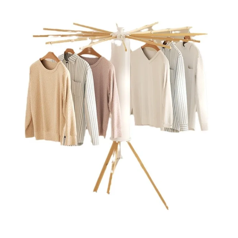 For 1 Second End Rod Telescopic Pull Balcony Floor Drying Rack Household