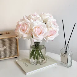 26CM Artificial 5 Head Moisturizing Rose Curled  Bundle Holding Wedding Photography Home Decoration Flowers