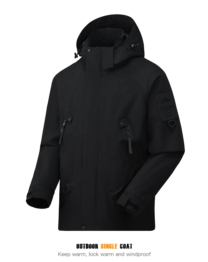 LNGXO Unisex wasserdichte Outdoor-Jacke, Windjacke, Regenmantel zum Klettern, Wandern, Camping, Trekking, Herren und Damen, winddicht, atmungsaktiv – Detail 10