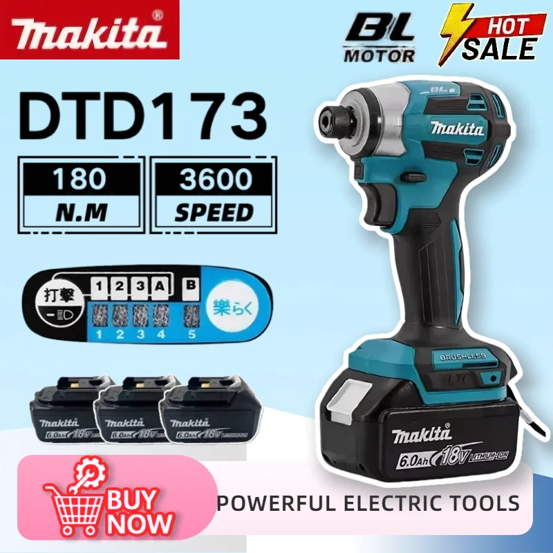 

Makita DTD173 high power Tool brushless impact screwdriver driver Rechargeable high torque Cordless 18V electric driver Tool