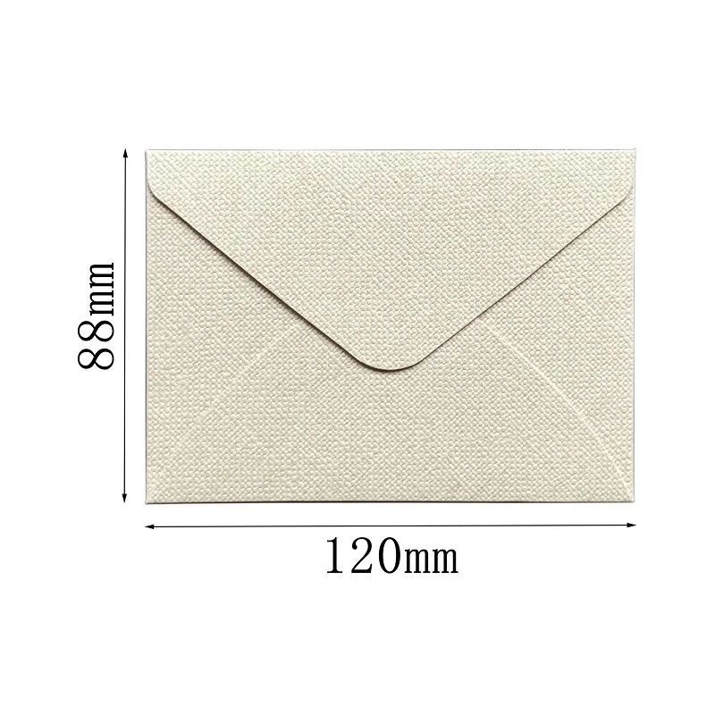 50pcs/lot Mini Envelope Small Linen Texture 250g Paper Postcard Envelope High-grade 120x88mm Envelope for Wedding Invitations