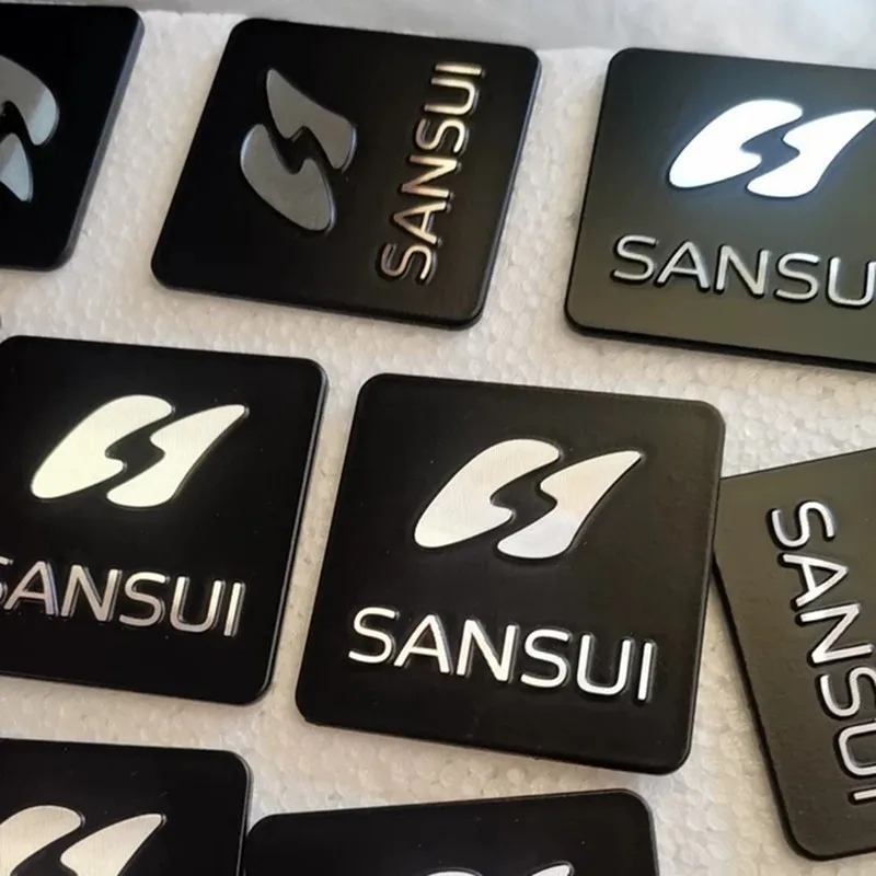 Universal SANSUI Metal Aluminium Signage Sign OEM LOGO Nameplate For Audio Amplifier Speaker Loudspeaker Horn 50*50 mm