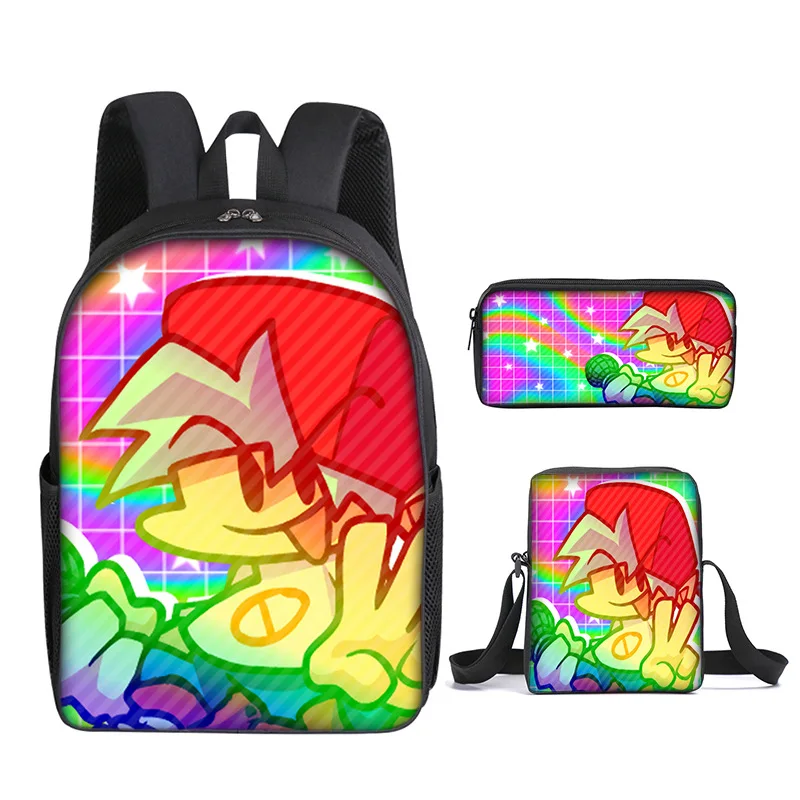 Popular Friday Night Funkin 3pcs/Set Backpack 3D Print School Student Bookbag Travel Laptop Daypack Shoulder Bag Pencil Case