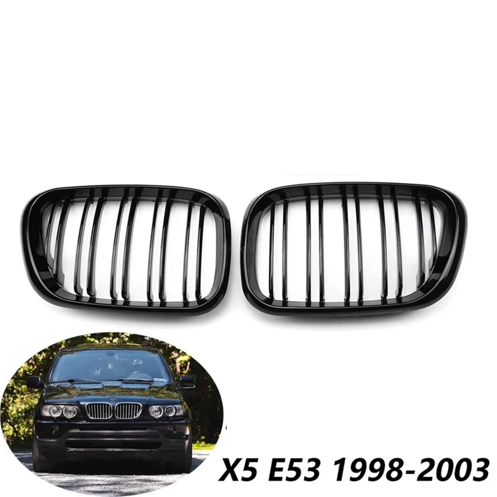 Front Hood Kidney Grille Bumper Black Shape Grill Fit For BMW E53 X5 Pre-LCI 1999-2003 Car Accessories Replacement Part