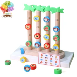 Treeyear 4-Color Wooden Matching Game Slide Puzzle Toys Creative Intelligence Jigsaw Toy for Children Early Educational Toys