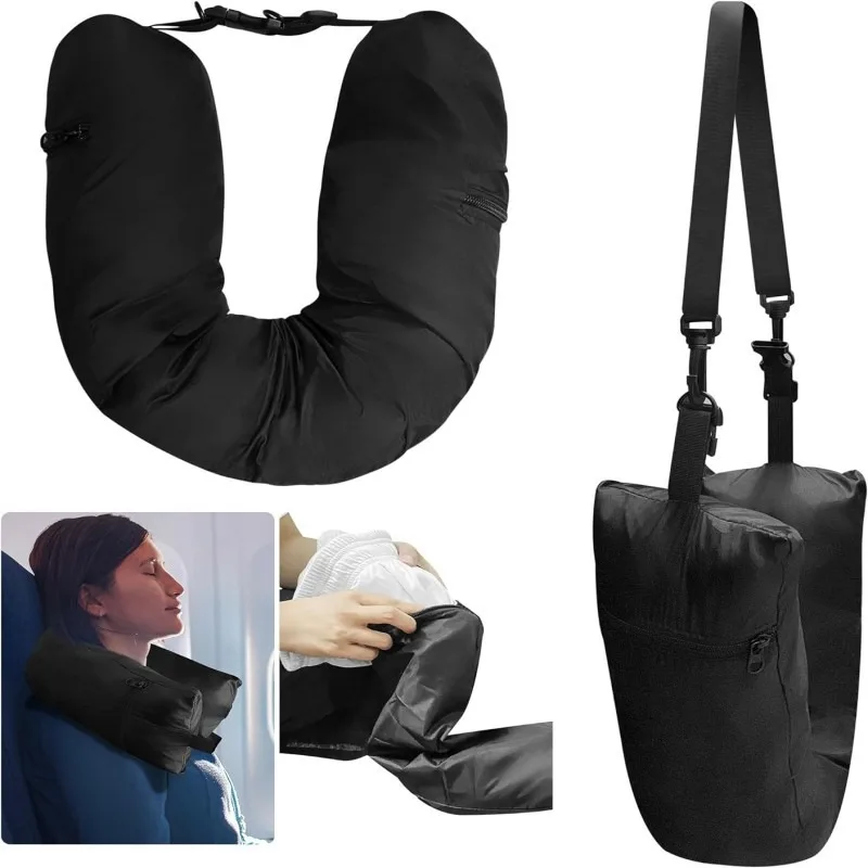 

Stuffable Neck Pillow for Travel, Portable Outdoor Travel Storage Bag Pillow Car Headrest Household U-shaped Pillow