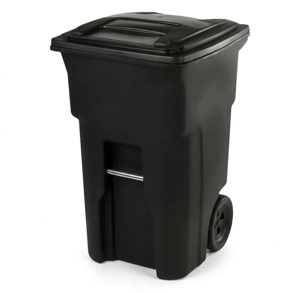 96 Gallon Rolling Outdoor Trash Can with Lid Heavy Duty Plastic Garbage Container for Home Business Curbside Waste Collection