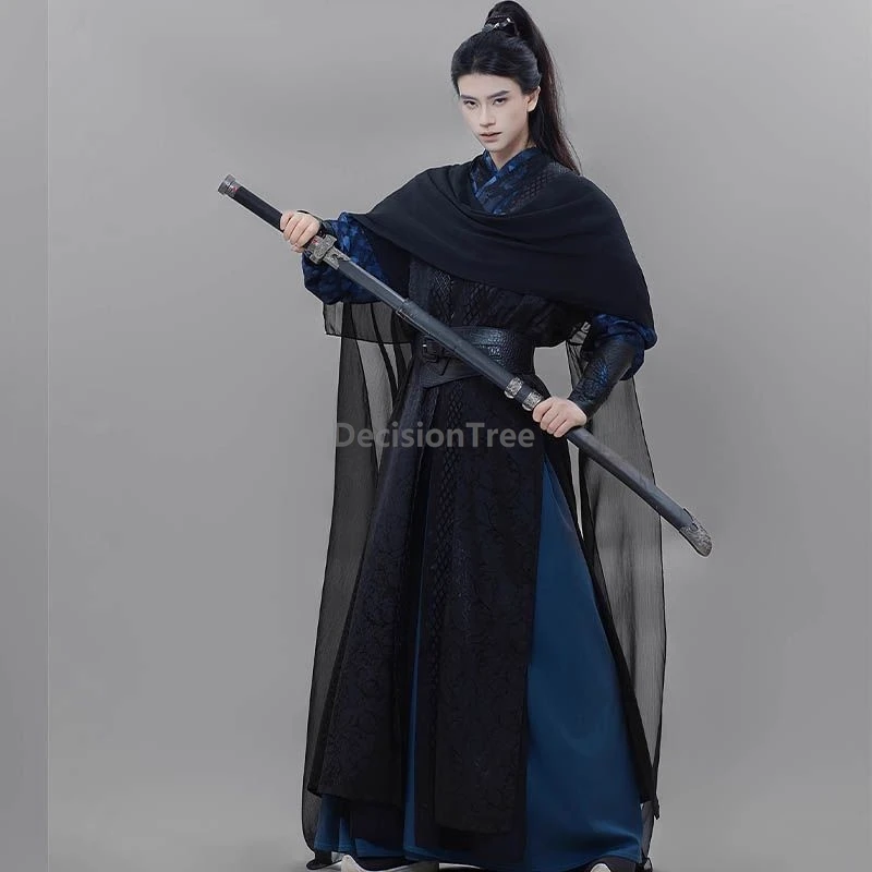 

2025 год, вышитый бабочкой, китайский элемент хань, ханьфу, унисекс, красивый крутой наряд рыцаря-эрранта, простой наряд фехтовальщика ханьфу