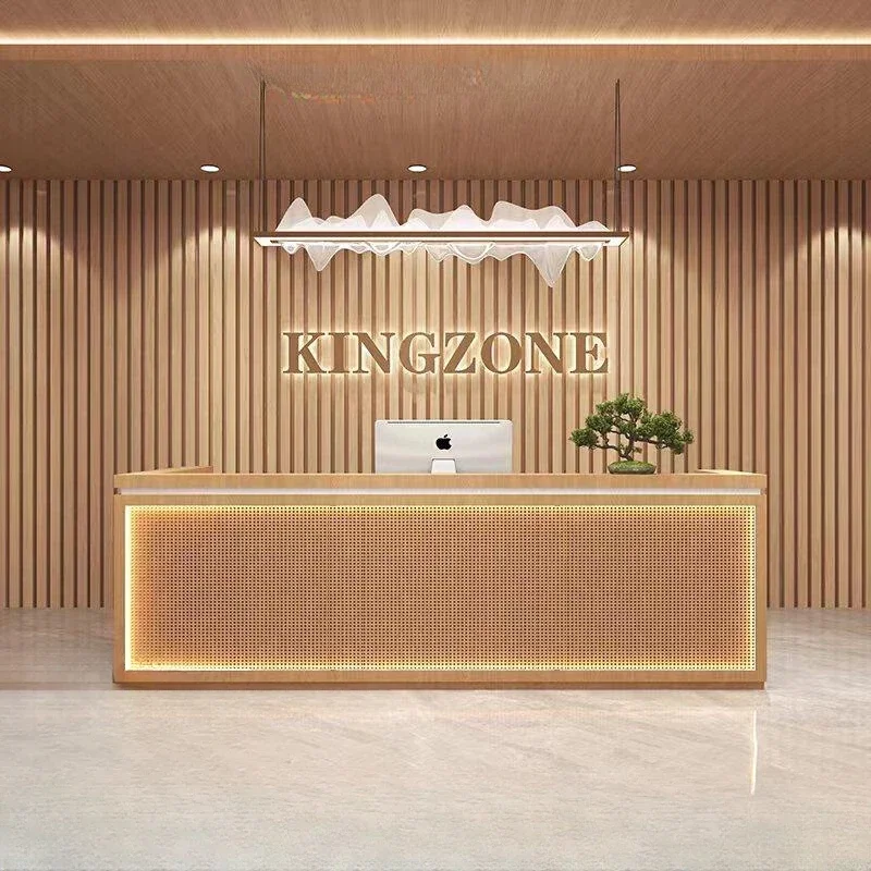 Chinese-Style Rattan Woven Silk Style Front Desk Cashier Antique Restaurant B & B Bar Counter