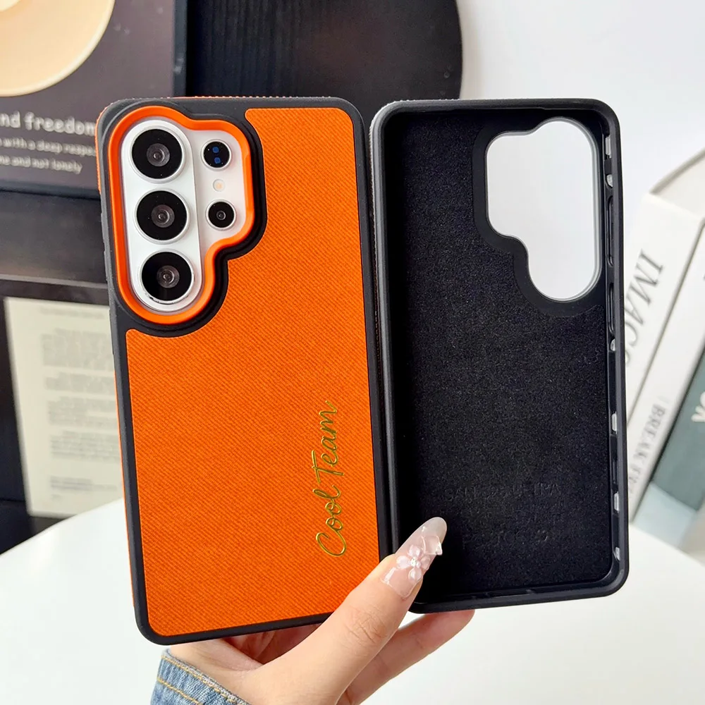 ins Fashion Colorfull Fabric-textured phone case For Samsung Galaxy S26 S25 S24 S23 Plus Ultra Shockproof Back Cover Skin Funda