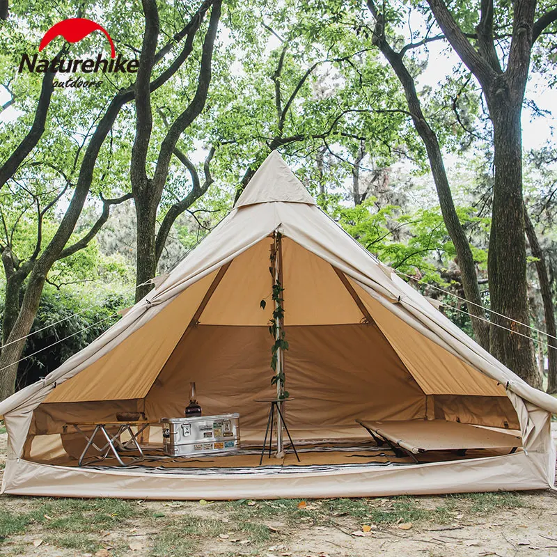 Naturehike Cotton Pyramid Tent Brighten 6.4㎡ 3-4 Person Breathable Waterproof 1000mm Windproof Outdoor Camping Travel 15.2kg