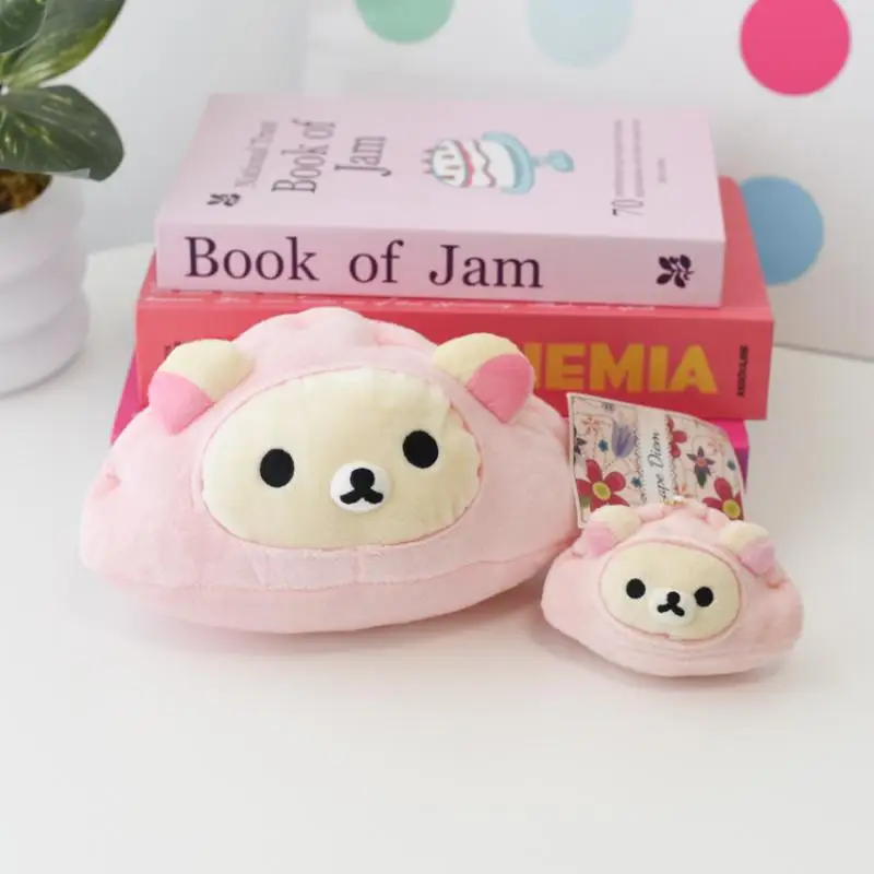 Kawaii Rilakkuma portachiavi peluche ciondolo rosa orsetto gnocco stile cartone animato serie di verdure giocattoli regalo per ragazze