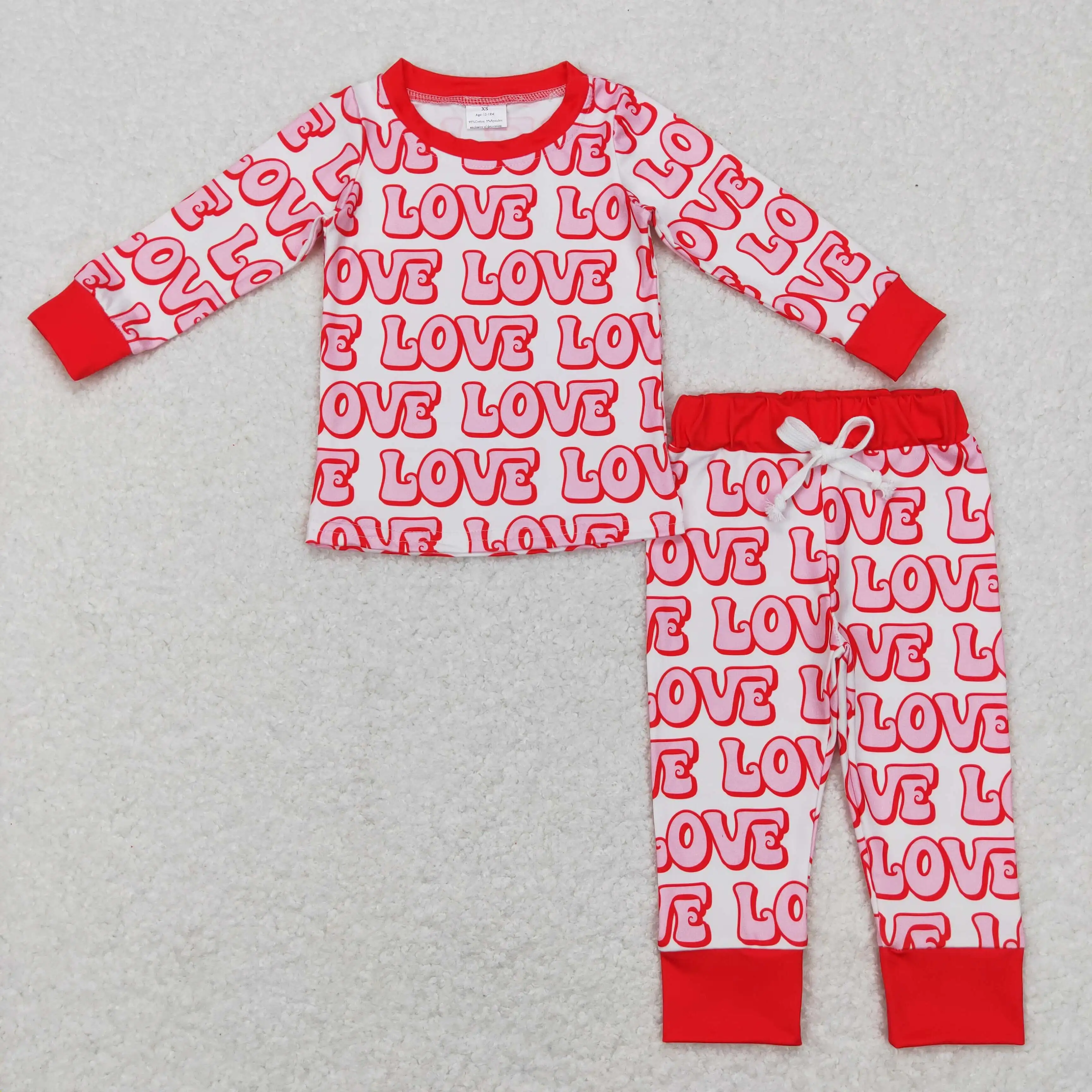 Valentine's Day Little girls clothing pajama set love girl's tunic with leggings 2 pcs outfits for girl kids clothes