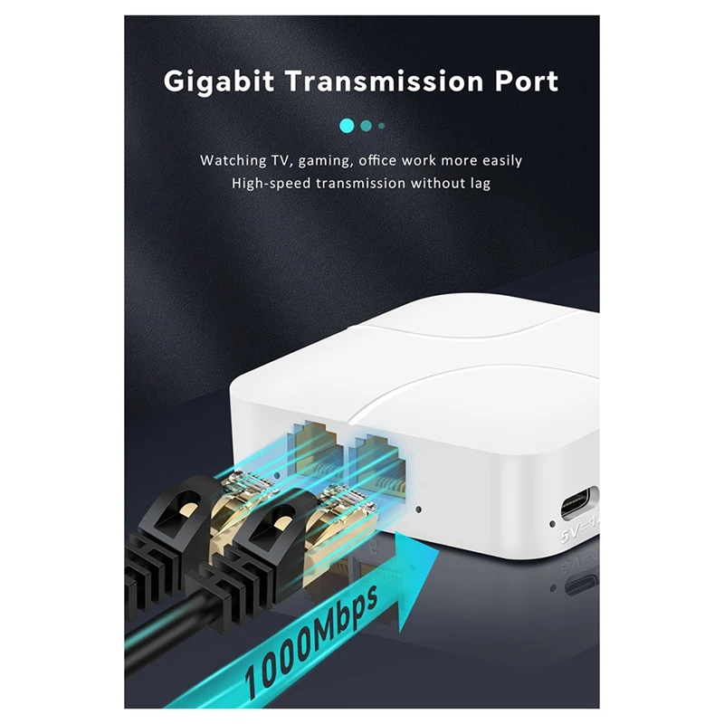 Extensión de Cable de red Universal, divisor Ethernet de alta velocidad, alimentación Usb C, Gigabit, Internet, Rj45, adaptador divisor