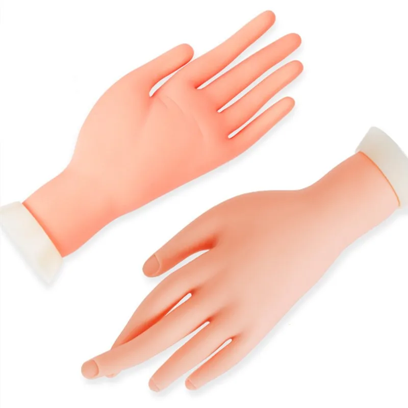 1Pcs Flexible Positioning Silicone Flectional Mannequin Model Painting Practice Tool Nail Art Fake Hand for Training Nail Salon