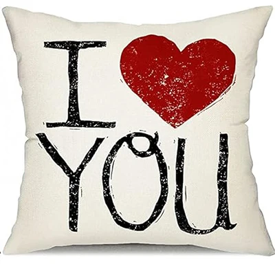 Valentine's Day Pillowcase Red Heart Love You Pillow Cushion Valentine's Day Decoration Pillowcase Home Sofa Decoration