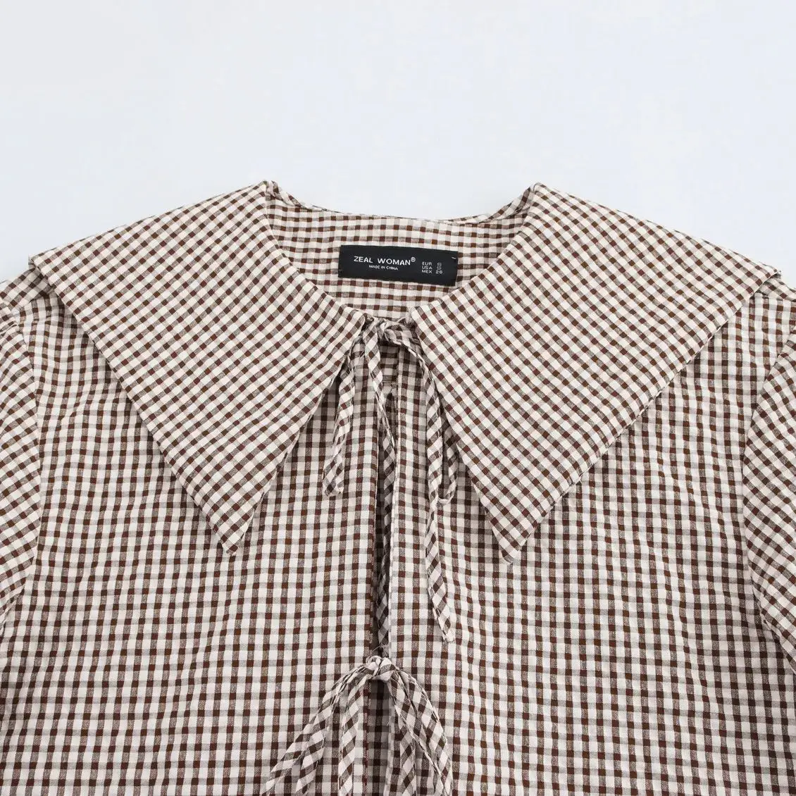 Women\'s Plaid Shirts & Blouses Women Clothing Fashion Turn Down Neck Ladies Blouse Top Women 3067044