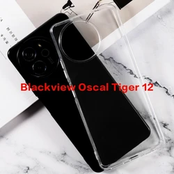 부드러운 실리콘 휴대폰 케이스, Blackview Oscal Tiger 12 TPU 뒷면 커버, Oscal Tiger12 용 블랙 투명 케이스, 보호 쉘