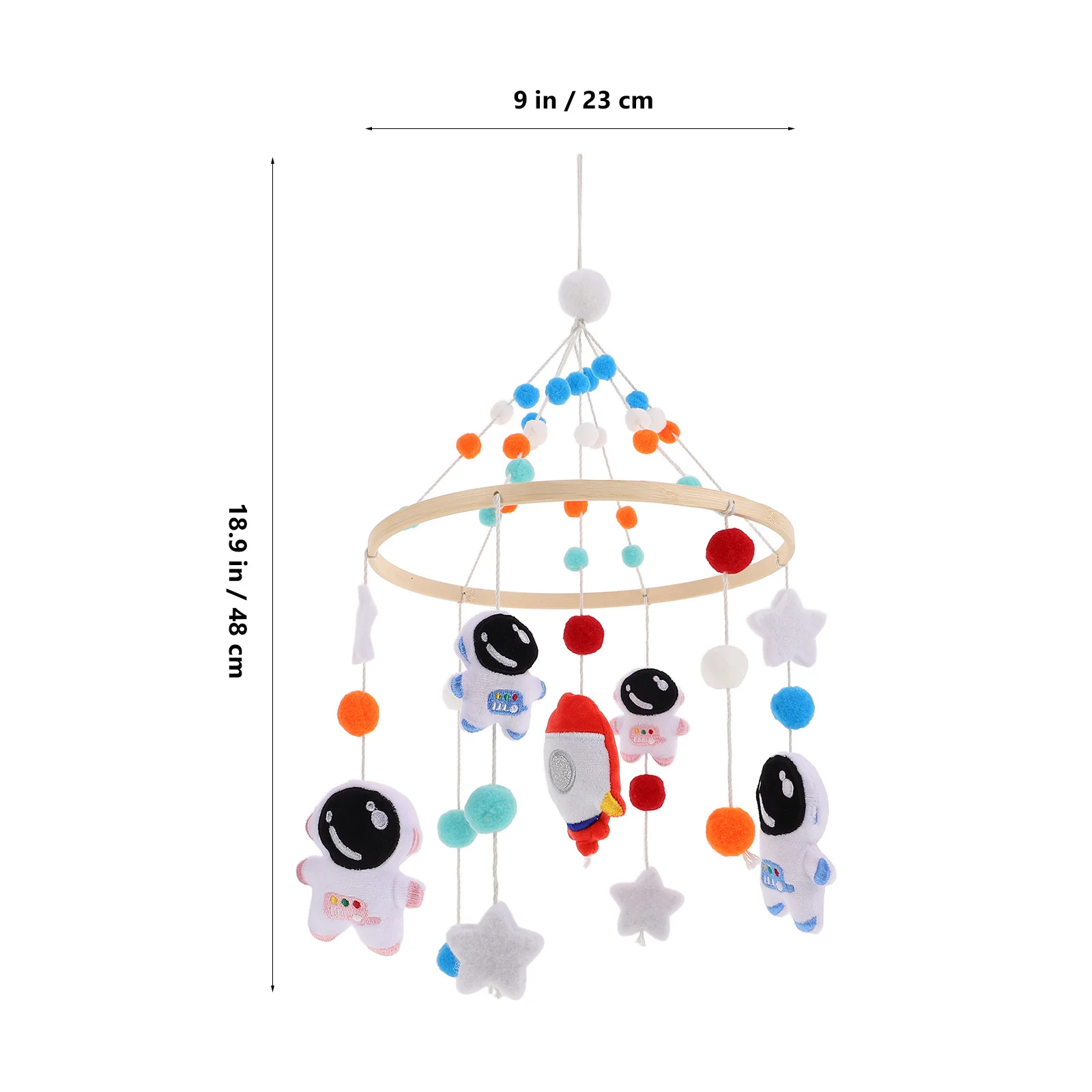 سرير الأطفال المحمول رائد الفضاء صاروخ موضوع اليدوية ورأى معلقة الحضانة ديكور الفضاء الرياح الرنين السرير الملحقات للطفل