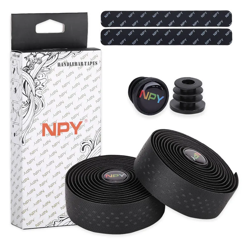 

Bike Handlebar Tape EVA PU Bicycle Handle Bar Wraps Shock-absorbing Breathable Road Cycling Handles Tape with Plugs Perforated