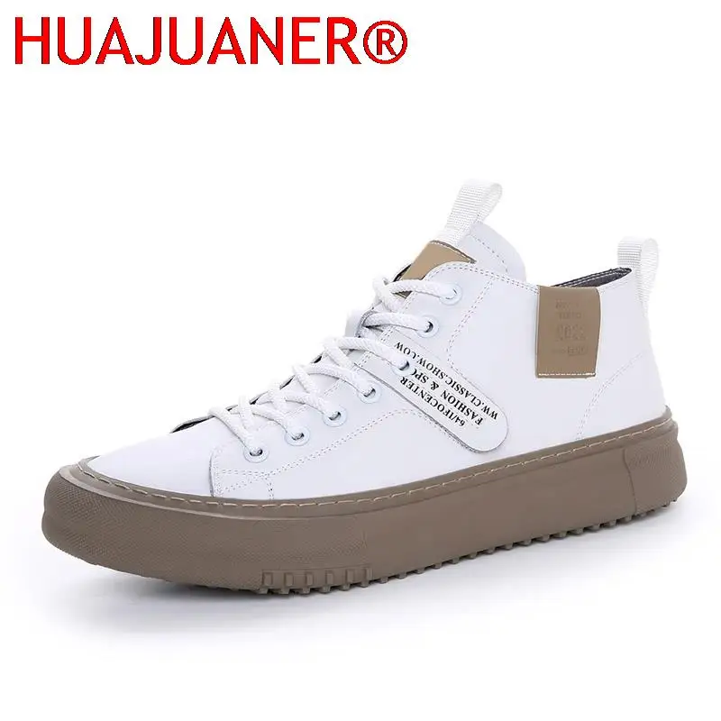 Four Seasons Mens Shoes Casual Leather Male Sneakers Antiskid Outdoor Walking Basic Boots Sports Breathable Man Skateboard Shoes