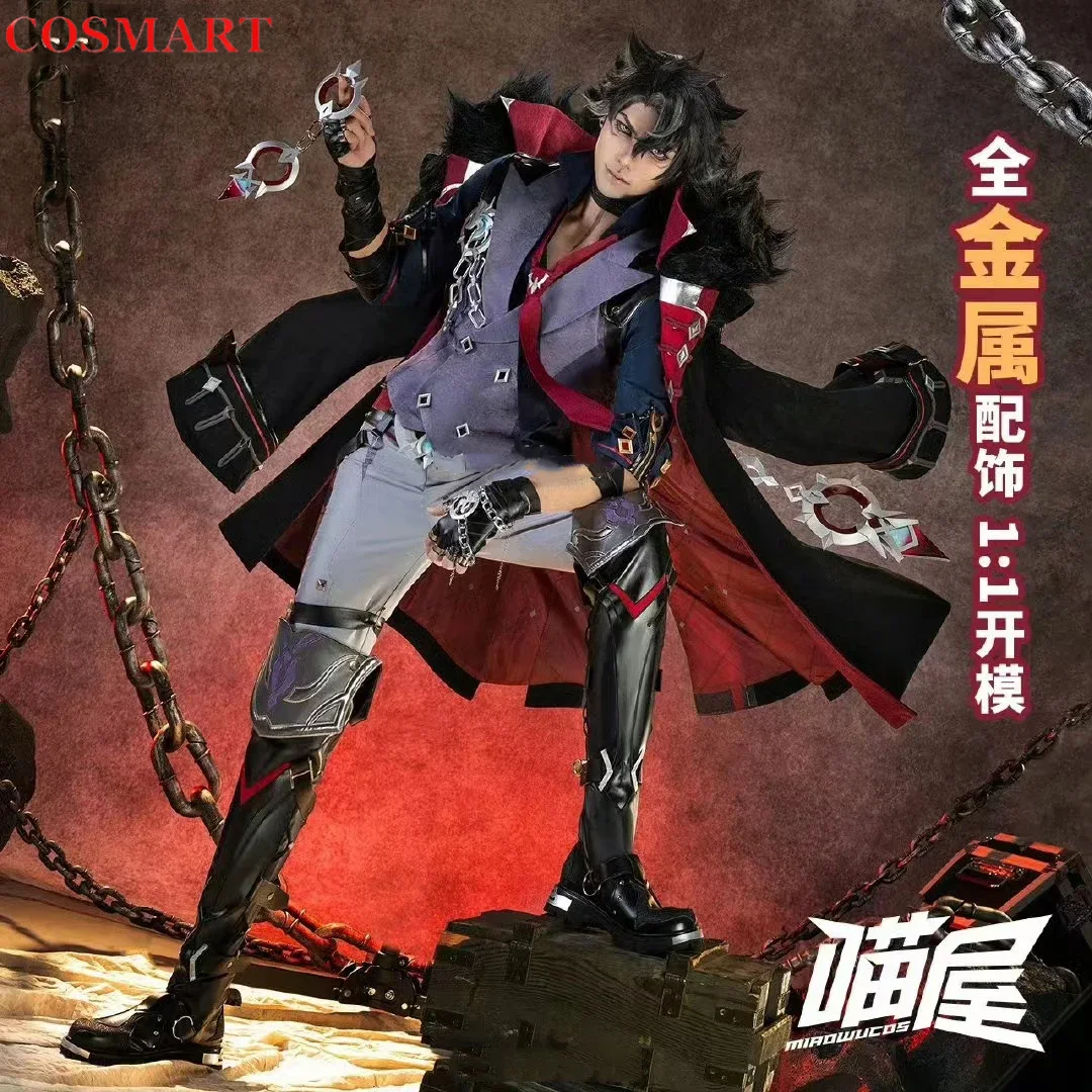 COSMART Genshin Impact Wriothesley Fen Dan Warden Game Suit Gorgeous Handsome Cosplay Costume Halloween Party Outfit Men